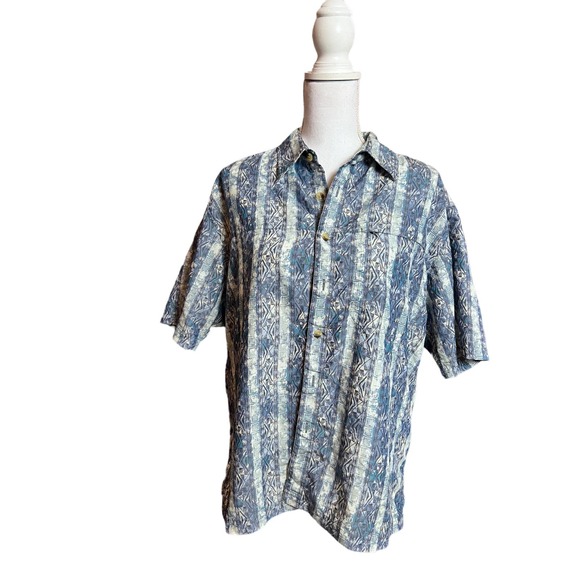 The North Face men's button‎ down blue short sleeve shirt Medium - Picture 1 of 4